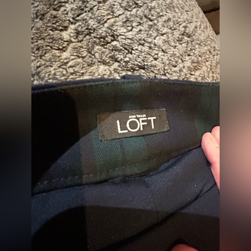 LOFT Size 8 Blue Green Plaid Dress Pants - Picture 4 of 6